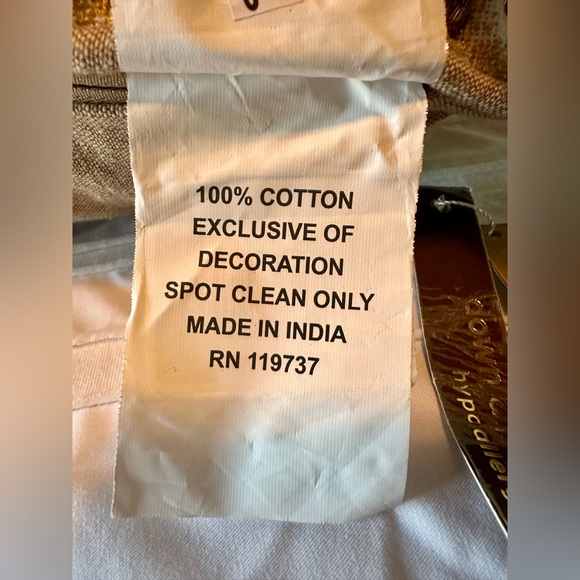 NWT Pumpkin Decorative Down Alternative Pillow. Metallic Printed 100% Cotton - Picture 7 of 12